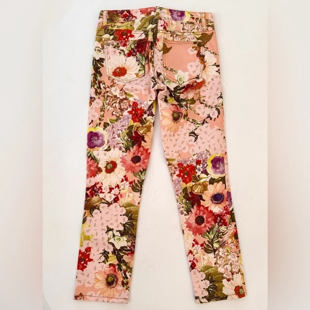 Tory Burch Multicolored Floral Ankle Skinny Jeans